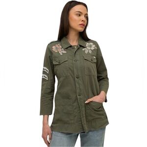 Mother | Army Green Utility floral print Surplus military jacket | Size XS Small